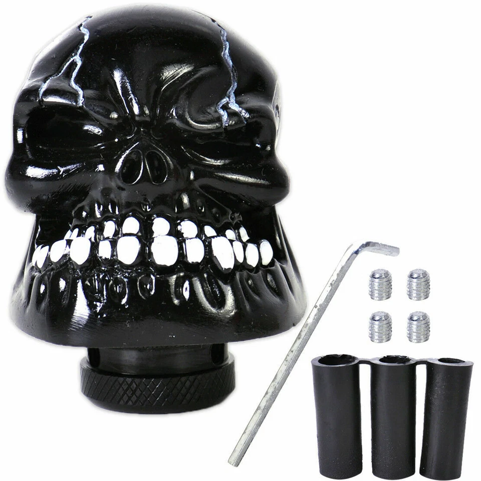 Universal Manual Stick Operation Car Gear Shift Knob Lever Resin Skull - Image 1 of 4