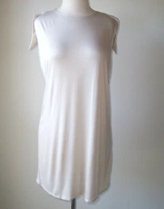 HAKAAN Beige Silk Open Back Tunic Top 8 - Picture 1 of 3