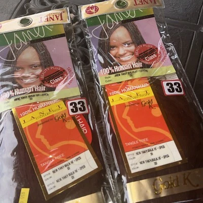 Janet Collection 100% Cabello Humano Nuevo Yaki A Granel 16" Color 33 Lote de 2 Paquetes Foto 1 de 4