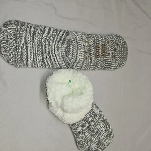 Muk Luks Slipper Socks Size OS Non-Slip Fair Isle Sherpa Lined Winter Nwot - Picture 1 of 4