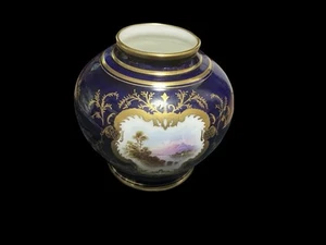 Vintage Antique 19thC Coalport Bulbous Hand Painted Vase - Picture 1 of 6
