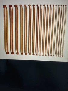 Bamboo Knitting Needles 36 Pieces 9.8” Long, Sizes 2.0 - 10.0 mm - Picture 1 of 4
