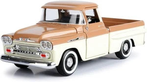 1958 Chevy Apache Fleetside Pickup Truck braun und beige 1/24 Druckguss Modell C... - Bild 1 von 4