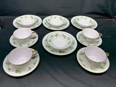 Lot of 16 pcs. ~ Noritake "ADRIENNE"  #5143 ~ Dessert Plates, Cups & Saucers ++ - image 1 of 4