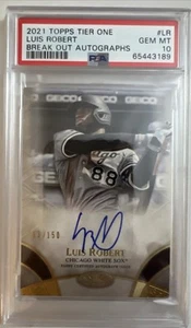 2021 Topps Tier One Break Out Autographs Luis Robert Auto 093/150 #LR PSA 10 - Picture 1 of 3