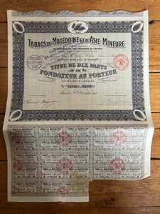 Titre 10 parts: TABACS de MACEDOINE & ASIE MINEURE (TURQUIE) (E) - Picture 1 of 1