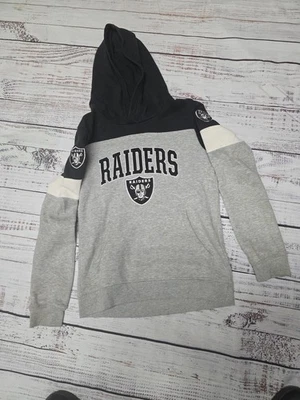 Pulôver com capuz Las Vegas Raiders juvenil grande vestuário de equipe da NFL preto e cinza - Imagem 1 de 4
