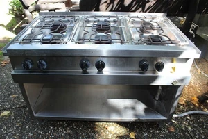 MKN Gastro Gas Herd 6 Brenner Flammen 120cm x 70cm Höhe 85cm Gasherd - Bild 1 von 7