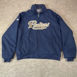 San Diego Padres Majestic Jacket Adult Medium Therma Base Blue Dugout Baseball - Picture 1 of 11