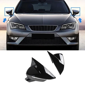 Mirror Cover Trims Side Mirror Exterior Replace Glossy Black Rear View - Picture 1 of 12