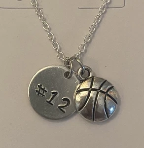 Personalized Basketball 🏀 Necklace Choose a Letter or Number Charm 18” Chain - Picture 1 of 4