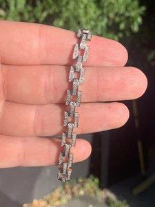 9 Carat Gold Diamond Heavy Bracelet 14.7 Grams - Picture 1 of 8