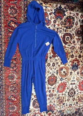 Mono Free People Movimiento Día de Entrenamiento Azul Real Algodón Terry Una Pieza Foto 1 de 4