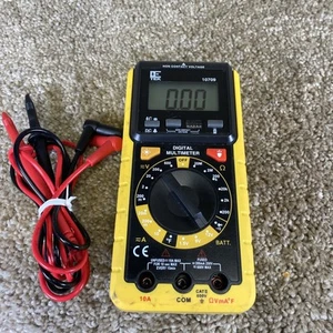 E TEK Digital Multi Meter AC/DC 300V Model 10709 Yellow w/Electrodes - Tested - Bild 1 von 6