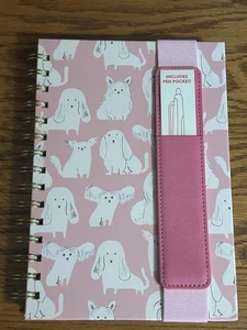 Studio OH Notizbuch Journal rosa Welpen Hunde neu mit Stifttasche 8" groß - Bild 1 von 4