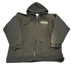 Vintage Y2K Sun faded Black Zip Up Skater Hoodie Thrashed Vintage 00s P3 - Picture 1 of 5
