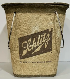 Vintage Schlitz Milwaukee birra cartapesta refrigeratore/secchio Minnow raro unico - Foto 1 di 14