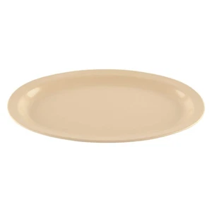 G.E.T. 12" x 8" Tan Oval Heavy-Duty Melamine Plastic Serving Platter (Set of 12) - Picture 1 of 3