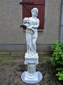 Figura de jardín figura de piedra mujer de las flores escultura de mujer figuras de piedra altura: 177 cm - Imagen 1 de 11