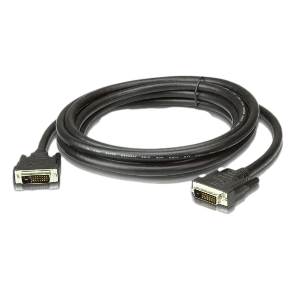 Aten 2L-7D03DD 3M Dual-link DVI Cable 2560 x 1600 60Hz RoHS Black 28AWG 1 Year - Image 1 of 1