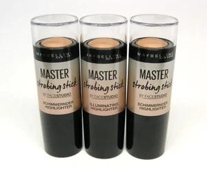 3 x MAYBELLINE MASTER strobing Stick - HIGHLIGHTER - 200 MEDIUM - NUDE GLOW - Bild 1 von 2