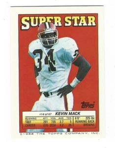 1988 #14 Kevin Mack Browns Back #16 Gerald Carter Bucs FRONT Topps Sticker - Picture 1 of 2