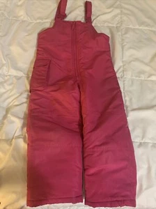 LONDON FOG Youth Bib Ski Snow Pants Medium 5-6 Pink - Picture 1 of 3