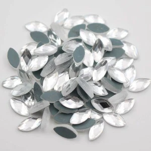 Perlina a forma di occhio di cavallo 130 pz 5x10 mm ferro su strass adesivo hot fix - Foto 1 di 17