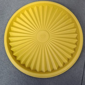 Tupperware Replacement Lid Yellow Round Servalier 808 Collection 17cm - Picture 1 of 4