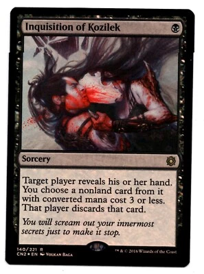 MTG INQUISITION OF KOZILEK CONSPIRACY FOIL RARE BLACK SORCERY LP/NM DISCARD - Image 1 of 2
