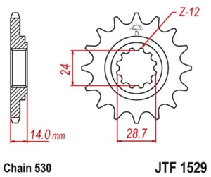 PIGNON AVANT JT 2077 16 KAWASAKI ZRX 1100/1200 '97-06 (207716JT) (CHAÎNE 53 - Picture 1 of 2