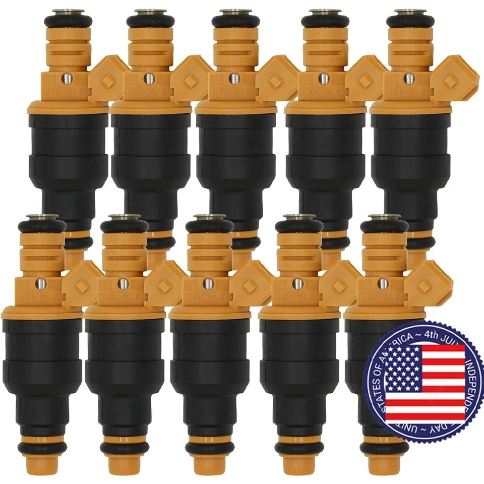10X Upgrade Fuel Injectors 0280150943 0280150718 For Ford F150 F250 F350 E350 - Image 1 of 4