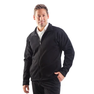 Mens Black Jacket Size L XL 2XL 3XL 4XL Fleece Winter Coat Aero Knit - Picture 1 of 4