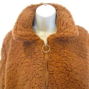 Iris Women's Large Boho Rust Brown Extremely Soft Zip Up Jacket NWT - Picture 1 of 6