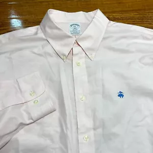 Brooks Brothers Camicia Uomo 2XL XXL Rosa Reggente Bottoni Preppy Logo Supima - Foto 1 di 5
