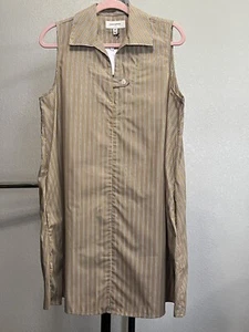NWT Banana Republic EffortlessPoplin Striped Sleeveless Mini ShirtDress Size M - Picture 1 of 8