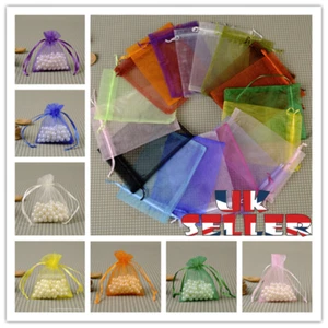 UK 10-100Pcs Organza Gift Bags Wedding Party Favour Xmas Jewellery Candy Pouches - Picture 1 of 15