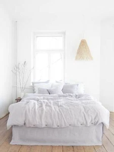 Light grey Linen Duvet Cover and Pillowcases, Gray Linen Bedding Set, Linen Doon - Picture 1 of 6