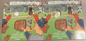 Moneda de medio dólar de béisbol Young Clctr olímpica 1995 sin circular revestida OGP y certificado de autenticidad - Imagen 1 de 9