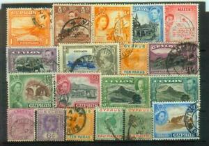 Lot Briefmarken aus Britisch Zypern & Brit. Ceylon & Britisch Malta