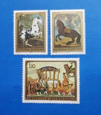Полный комплект марок Лихтенштейна, Скотт 660-662 как новые без наклеек и следов - Изображение 1 из 3