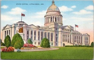 Postal Kropp de Colección Años 1940 de Little Rock, Arkansas "CAPITAL DEL ESTADO"" Lino Sin Usar - Imagen 1 de 2