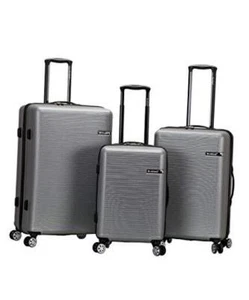 Skyline Hardside Spinner Wheel Luggage 3-Piece Set (20/24/28) Silver - Picture 1 of 7