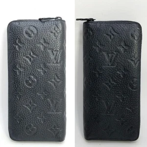 Louis Vuitton Monogram Taurillon Leder Zippy Geldbörse Schwarz Gebraucht - Bild 1 von 14