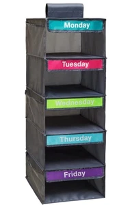 Weekly Clothes Organizer - Day of The Week, Grey - Picture 1 of 4