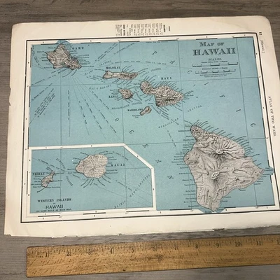 Mapa de las islas hawaianas de 1898 Mapa Rand McNally Foto 1 de 4