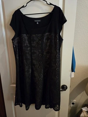 KARIN STEVENS женщин размер 18 крышка рукав черный кружева и с подкладкой платье - Изображение 1 из 4