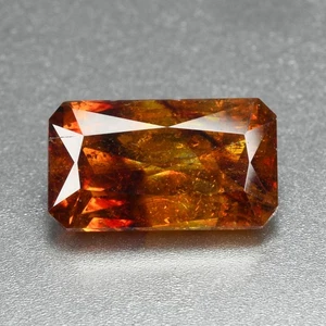 3.47 Ct Top Octagan Cut 10.7 x 6.1 MM 100% Natural Orange Red Spain Sphalerite - Picture 1 of 5
