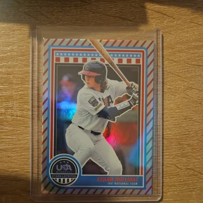 2025 Panini Stars & Stripes Baseball Ethan Holliday Red Stripes Parallel RC 67 - Image 1 of 2