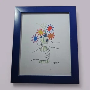 PABLO PICASSO Lithograph 'Bouquet of Peace' 1958 Hands with Flowers - Picture 1 of 2